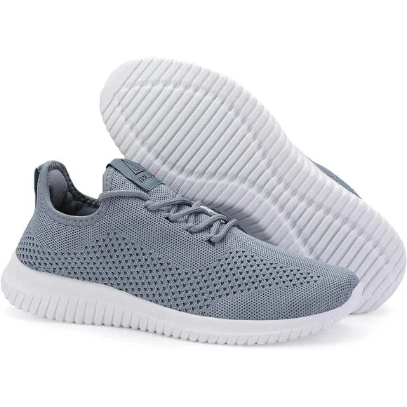Men's Light Blue Ultra Lightweight Breathable Walking Athletic Fashion Sneakers